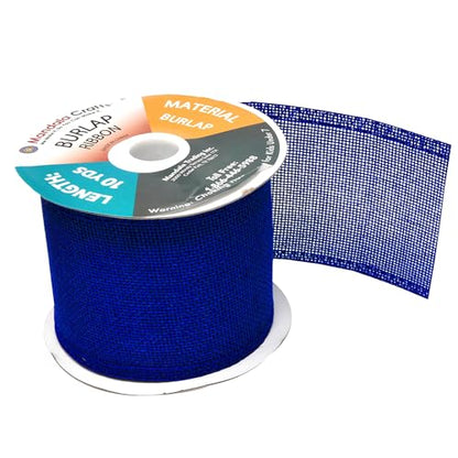 3 Inch Wide Royal Blue Burlap Ribbon for Crafts (60 Foot)