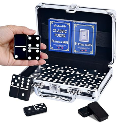 Jumbo Black Double Six Dominoes for Adults