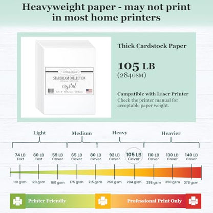 Cardstock Warehouse Stardream Crystal White Cardstock Paper (25 Count)