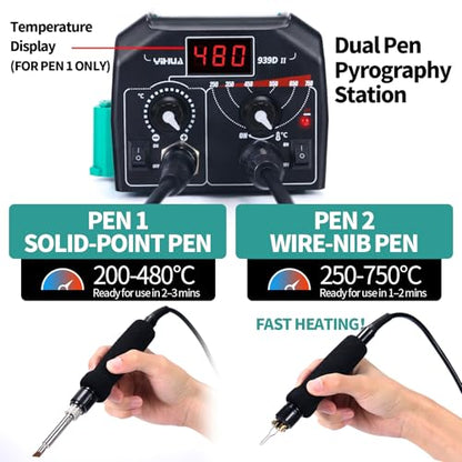 939D II Pyrography Pen Wood Burning Kit Station 2