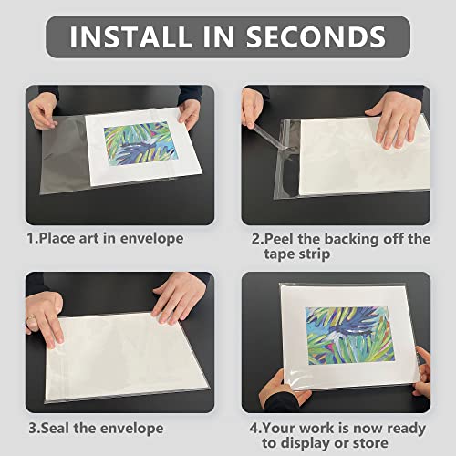 100Pack Acid Free Crystal Clear Sleeves Storage Bags for 11x14 Photo