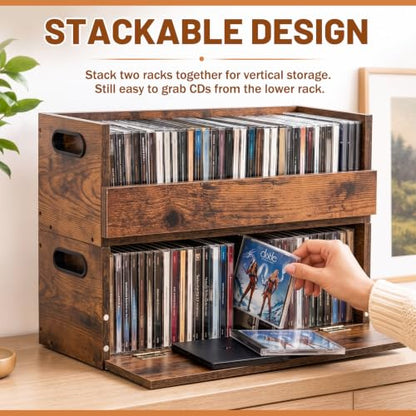 2 Set Wooden Cd Storage Box (2 Count)