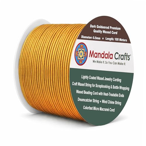 0.5mm Dark Goldenrod Waxed Cord (327 Foot)