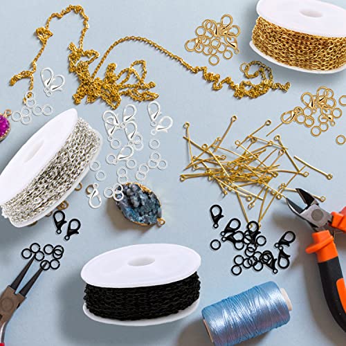 30ft Jewelry Making Chains Bulk 2mm Necklace Chains for Jewelry Making Supplies (3 Count)