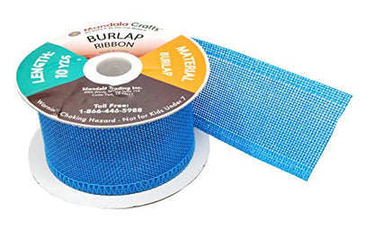2 Inch Wide Sky Blue Burlap Ribbon for Crafts (60 Foot)