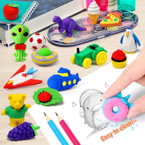 70Pcs Animal Pencil Erasers (70 Count)