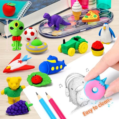 70Pcs Animal Pencil Erasers (70 Count)