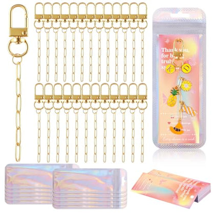 25Set Paperclip Keychain Making Kit with Gift Bags & Thank You Cards (25 Count)