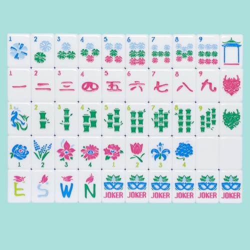 American Mahjong Tile Set with160 Acrylic 4 Layer Engraved Mahjong Tiles