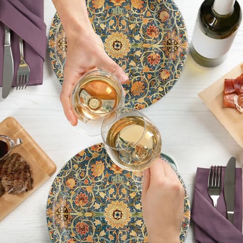 40Pcs William Morris Paper Plates Vintage Floral Decorations (40 Count)