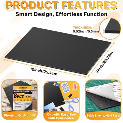 8 Pack 8" x 10" Magnetic Sheets (8 Count)
