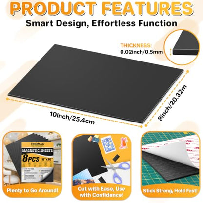 8 Pack 8" x 10" Magnetic Sheets (8 Count)