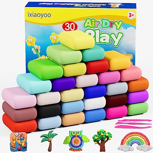 Air Dry Clay 30 Colors Foam Modeling Clay for School Projects (30 Count)