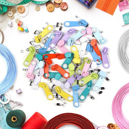 31 Yards 10 Pieces Sewing Zippers #3 Nylon Coil Zippers Assorted Zipper for Sewing with 40 Zipper Sliders for Tailor Sewing Crafts Supplies