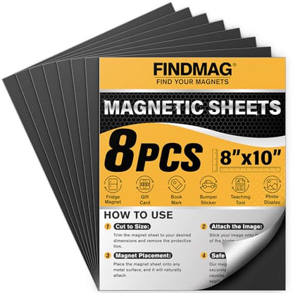 8 Pack 8" x 10" Magnetic Sheets (8 Count)