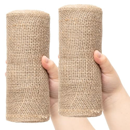 8 Inch Natural Burlap Fabric Roll 10 Yards (2 Count)