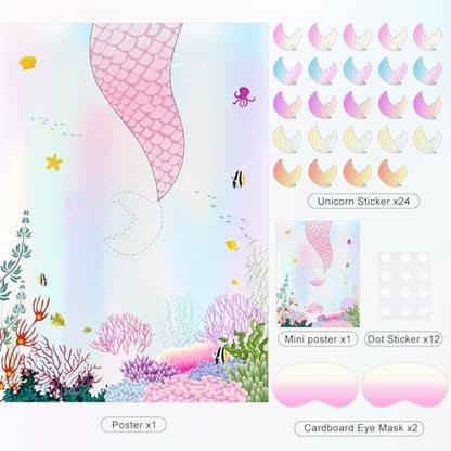 Pin The Tail on The Mermaid Game for Birthday Party