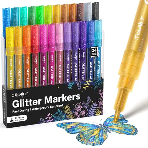 24 Colors Glitter Markers (24 Count)