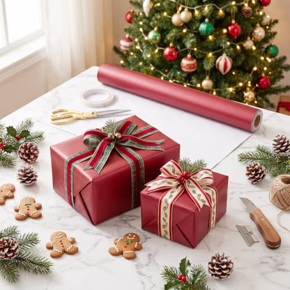 Wine Red Matte Wrapping Paper
