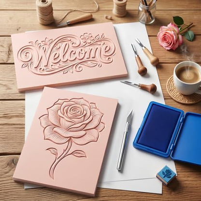 5 Pack Large Rubber Stamp Carving Blocks