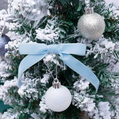 Vintage Sky Blue Velvet Ribbon Christmas Ribbon for Gift Wrapping Crafts Christmas Tree Ornaments Garland Decorations