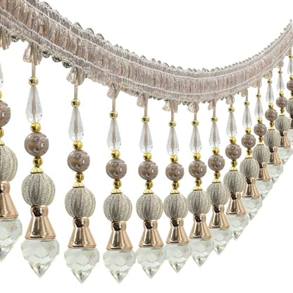 3yards Beading Fringe Trimming Long Beads Tassel Curtain Trim Ribbon Trim for Cover Edge Decorative