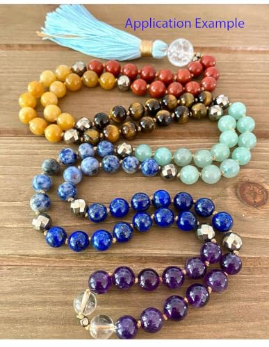 60pcs Adabele Natural Multiple Gemstone Amethyst Lapis Lazuli Sodalite Aventurine Tiger Eye Yellow Jade Red Jasper 6mm Round Chakra Stone Beads (62 Count)