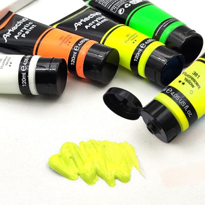 Fluorescent Yellow Acrylic Paint 120ml (4.05 Fl Oz)