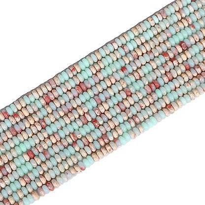 Natural Shoushan Disk Stone Beads 4x2mm 160pcs Rondelle Loose Semi Gemstone Beads for Jewelry Making Design (160 Count)