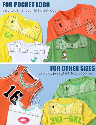 T Shirt Ruler Set for Cricut Vinyl and Shirt Placement Guide