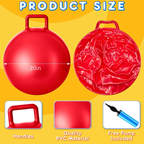 3 Pcs 20 Inch Bouncing Ball with Handle (3 Count)
