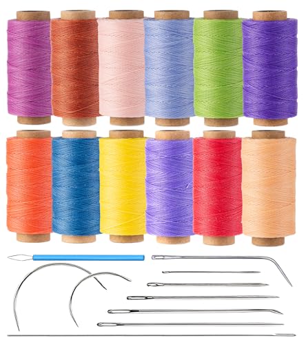12 Multicolor Round Waxed Thread (12 Color)