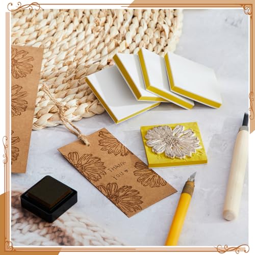 24 Pcs 2" x 2" Rubber Carving Block Printmaking Stamp (24 Count)