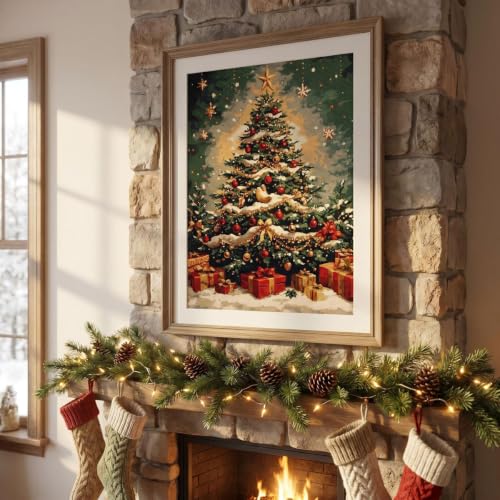Christmas Stamped Cross Stitch Kits for Beginners Adults 11CT