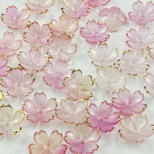 100pcs Acrylic Flower Beads (100 Count)