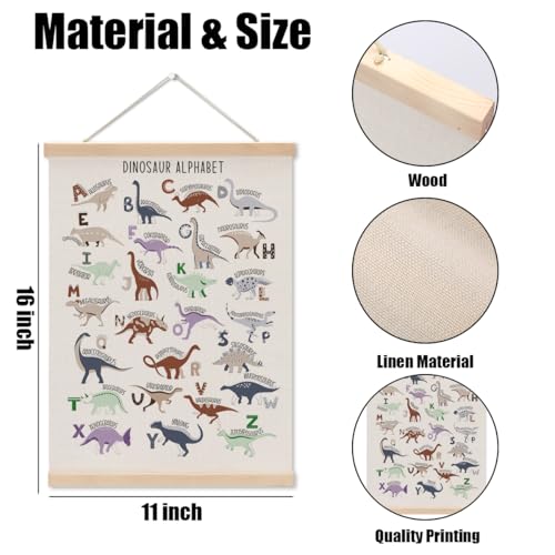 Dinosaur Number Chart Alphabet Poster Hanger