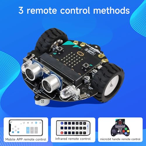 Microbit V2 Robot Intelligent Obstacle Avoidance Follow Makecode Graphical Programming Python Programming（with Microbit V2） Pre
