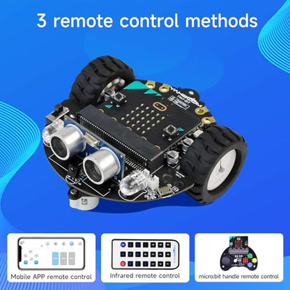 Microbit V2 Robot Intelligent Obstacle Avoidance Follow Makecode Graphical Programming Python Programming（with Microbit V2） Pre