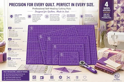 A3 (19"x13") Professional Grade Self-Healing Cutting Mat (Purple) - Odor-Free, Double-Sided, Eco-Friendly, Non-Slip, Premium Desk mat for DIY, Crafting, Model Building,and Art Projects