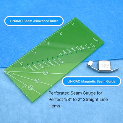 Magnetic Seam Guide for Sewing Machine with Piercing Seam Guide Ruler