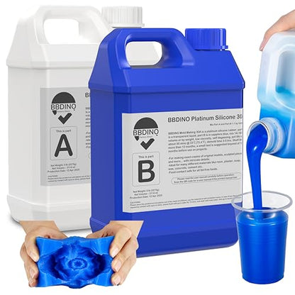 Silicone Mold Making Kit 30A Platinum Liquid 1 Gallon Sapphire Blue
