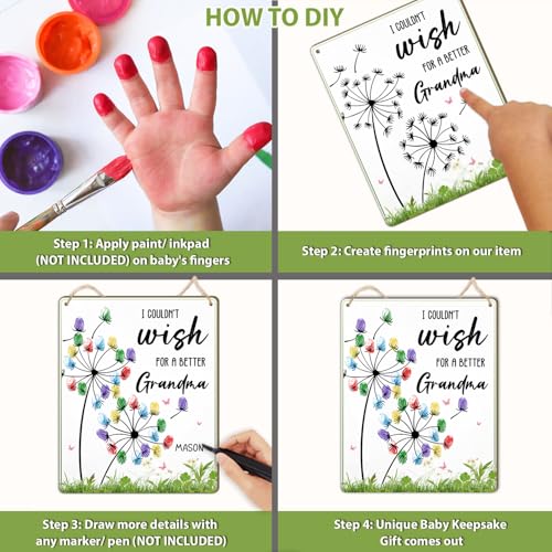 Dandelion DIY Fingerprint Art Hanging Sign