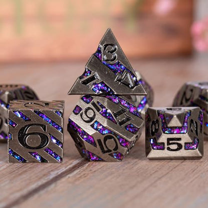 Inlay Metal Dice Set 7pcs