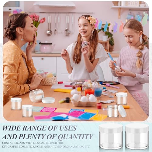 36 Pieces 10 oz Plastic Jars with Lids Wide Mouth Airtight Reusable Container Acrylic Cosmetic Small Jars for Lotions Ointments Travel Toiletries Creams Make up Storage (36 Count)