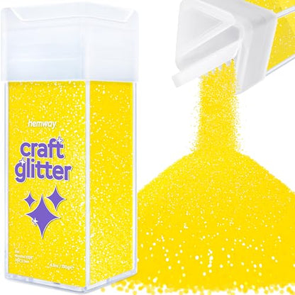 Craft Glitter Shaker Fluorescent Yellow 110g Microfine (4.5 Sq Ft)