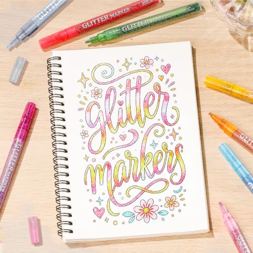 18 Metallic Colors Glitter Markers (18 Count)