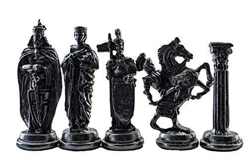 Medieval British Army Antique Copper Metal Chess Set for Adults