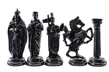 Medieval British Army Antique Copper Metal Chess Set for Adults