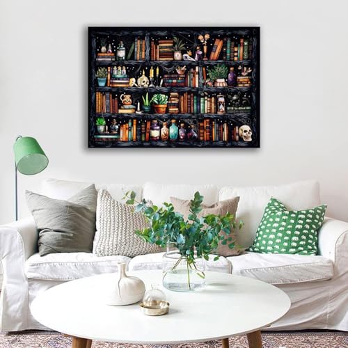 Bookshelf Stamped Cross Stitch Kits for Beginners Adults