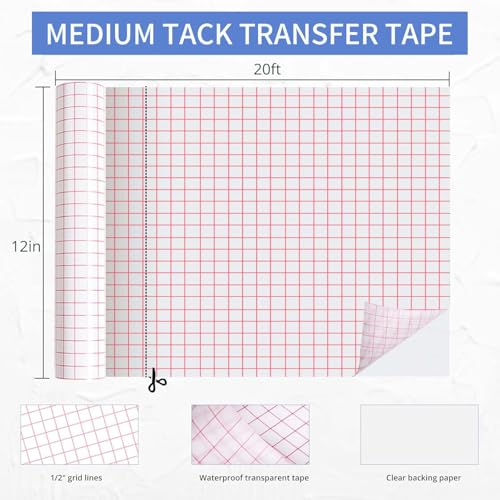 Transfer Tape for Vinyl 12" x 20 FT (20 Count)